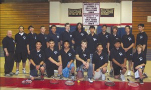 The 2009 Revere High School boys tennis team— Front row (from left) are: Michael Truong, Richie Leng, John Nguyen, Kristi Kasuli, Carlos Monroy, Brian Sou, and Juan Jimenez. Back row (from left) are: coach Michael Flynn, Francesco Tartaglia, Joseph Tran, Adin Avelic, Richard Bonilla, Timothy Mellen, Jefferson Saky, Steaven Nguyen, Chris Prak, Pariwat Chaiwong, Malak Mossadek, and Victor Wongwajarachot. The 2009 Revere High School boys tennis team— Front row (from left) are: Michael Truong, Richie Leng, John Nguyen, Kristi Kasuli, Carlos Monroy, Brian Sou, and Juan Jimenez. Back row (from left) are: coach Michael Flynn, Francesco Tartaglia, Joseph Tran, Adin Avelic, Richard Bonilla, Timothy Mellen, Jefferson Saky, Steaven Nguyen, Chris Prak, Pariwat Chaiwong, Malak Mossadek, and Victor Wongwajarachot.